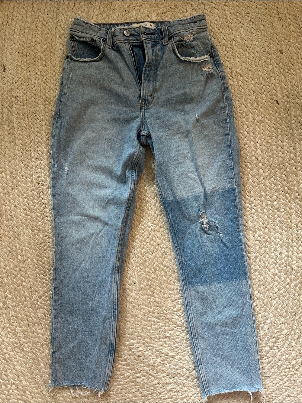 Abercrombie & Fitch Light Blue Distressed Boyfriend Jeans